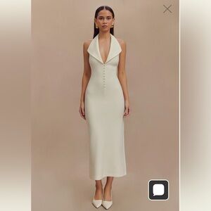 Meshki Annita Crepe Halter Midi Dress